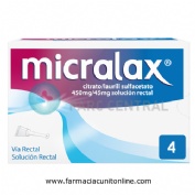 MICRALAX CITRATO/LAURIL SULFOACETATO 450 mg/45 mg solucion rectal , 4 enemas