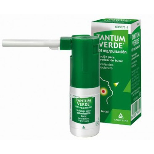 TANTUM VERDE 0,255 mg/PULSACION SOLUCION PARA PULVERIZACION BUCAL, 1 frasco de 15 ml