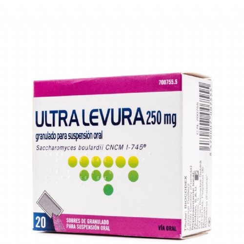 ULTRA-LEVURA 250 MG GRANULADO PARA SUSPENSION ORAL, 10 sobres