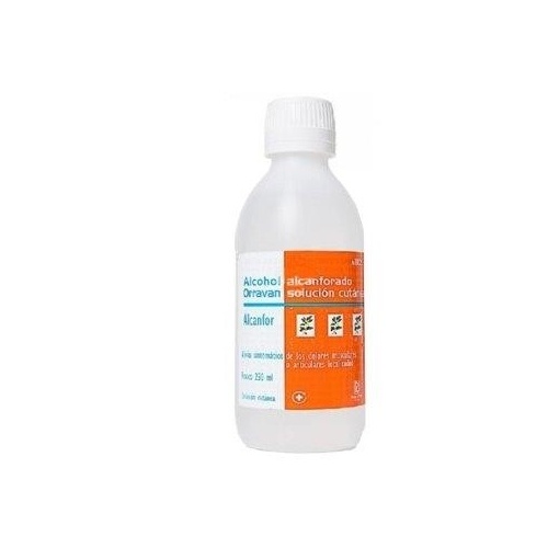 ALCOHOL ALCANFORADO ORRAVAN SOLUCION CUTANEA , 1 frasco de 500 ml