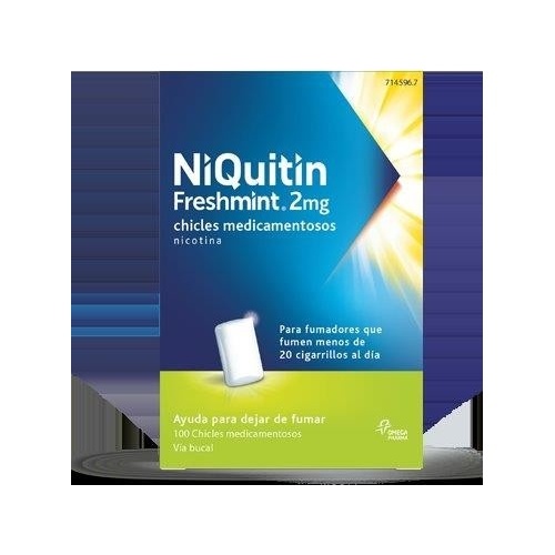NIQUITIN MINT 2 MG CHICLES MEDICAMENTOSOS 100 chicles (blister AL/PVC/PVDC )