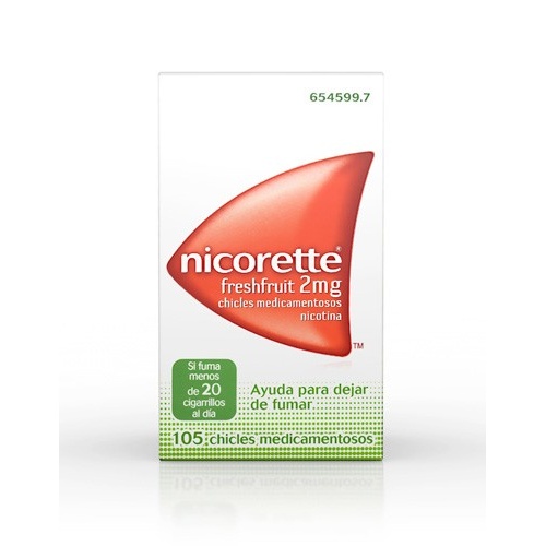 NICORETTE FRESHFRUIT 2 mg CHICLES MEDICAMENTOSOS, 105 chicles