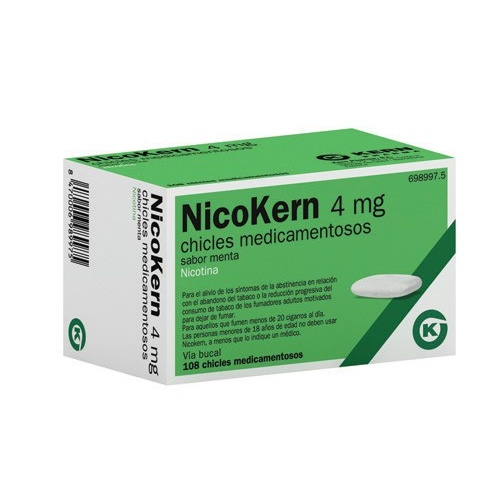 NICOKERN 4 MG CHICLES MEDICAMENTOSOS SABOR MENTA , 108 chicles (PVC/PE/PVDC/AL)