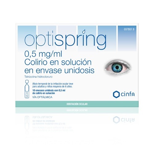OPTISPRING 0,5 MG/ML COLIRIO EN SOLUCION EN ENVASES UNIDOSIS , 10 envases unidosis de 0,5 ml