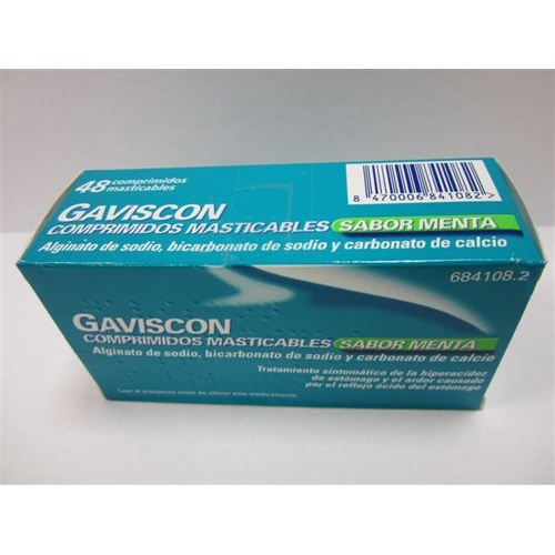 GAVISCON COMPRIMIDOS MASTICABLES SABOR MENTA , 48 comprimidos (BLISTER)