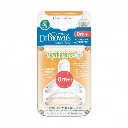 TETINA SILICONA BOCA ANCHA - DR BROWN´S NATURAL FLOW (RECIEN NACIDO N1 3 U)