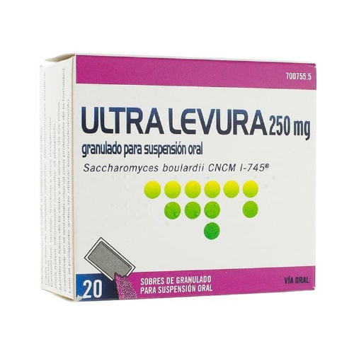 ULTRA-LEVURA 250 MG GRANULADO PARA SUSPENSION ORAL, 20 sobres