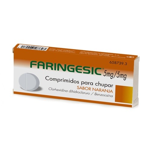 FARINGESIC 5 mg/5 mg COMPRIMIDOS PARA CHUPAR SABOR NARANJA, 20 comprimidos